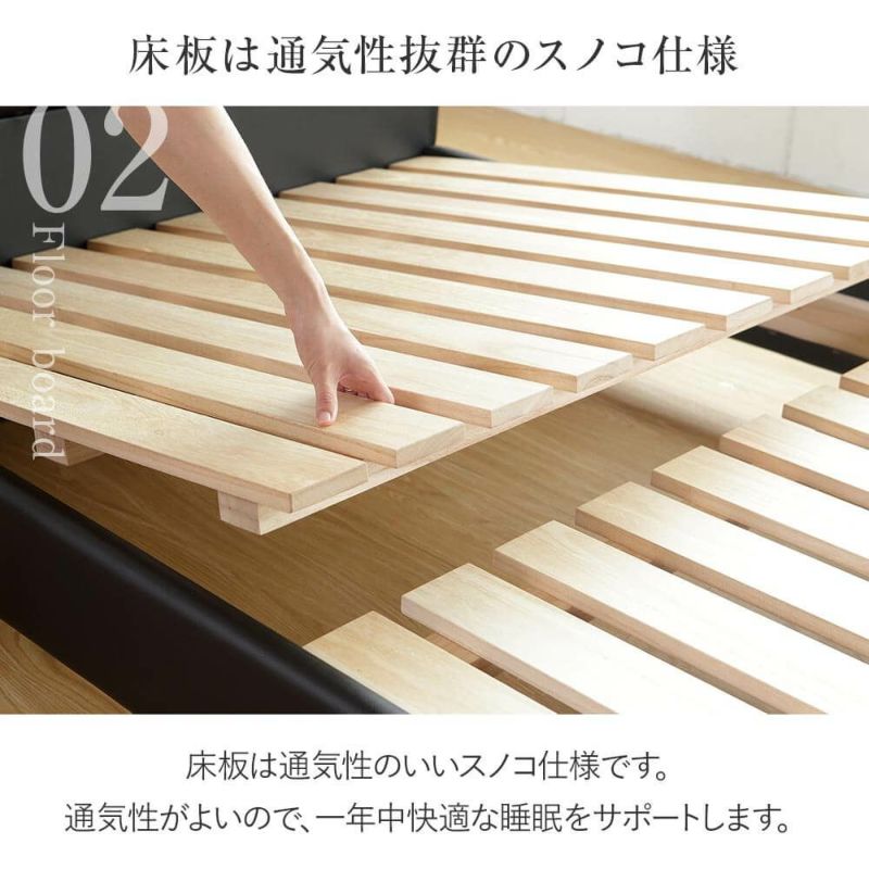 シングルサイズ】ナポリ[ブラック]【マットレス別売り】【組立
