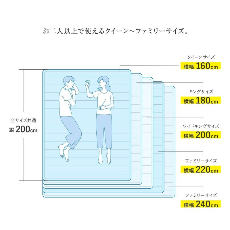 Q-MAX0.5 接触冷感 快眠エアさらクール 敷パッド(ファミリー220) | 日本最大級のベッド専門店 ビーナスベッド