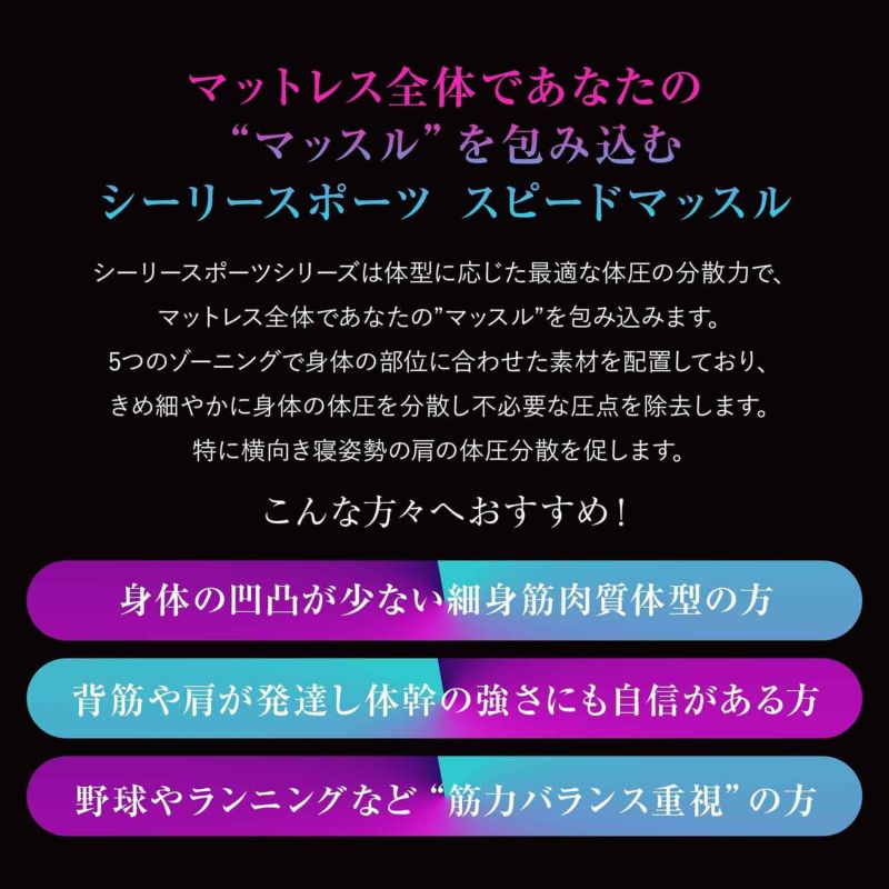 ワイドダブル】シーリー・スポーツモデル スピードマッスル | 日本最大 